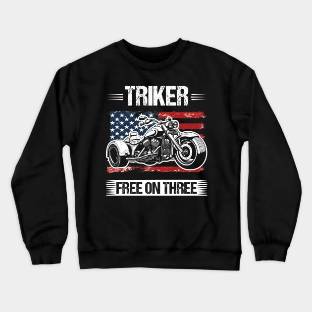 US Flag Trike Trikers Design Motorcycle Trikes Gift for Triker Crewneck Sweatshirt by stearman